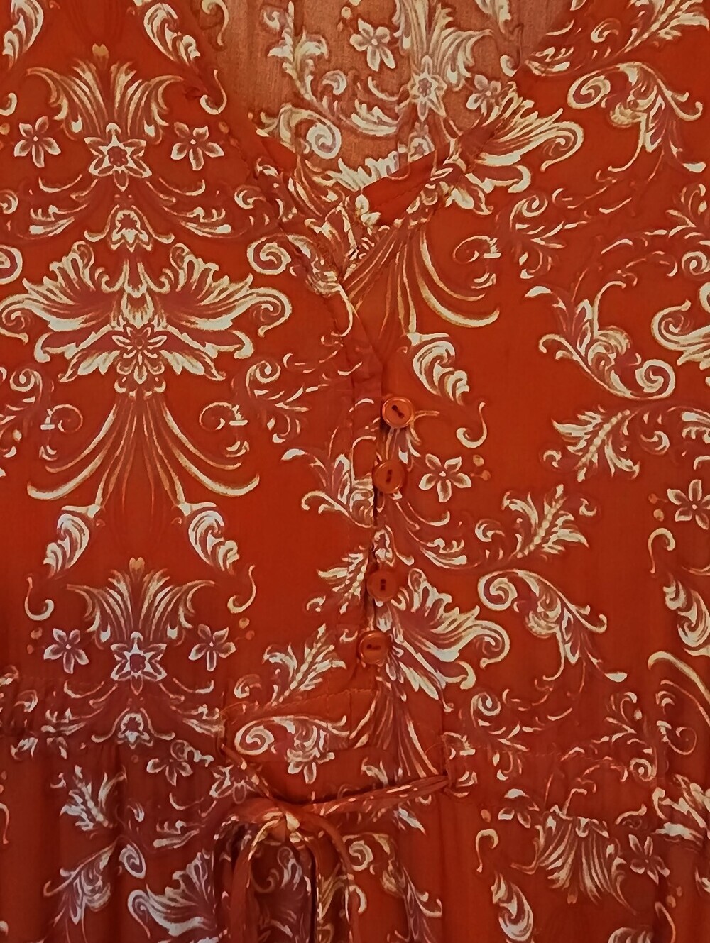 ABEL THE LABEL Strawberry Kisses Boho Maxi Dress Size Medium Anthropologie Red - Picture 7 of 10